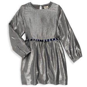Hatley Girl Size 6 Silver Metallic Party Dress NEW